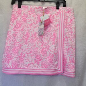 NWT! Stella Parker Skort Womens Medium Golf Collection Hot Pink Floral UPF 50+